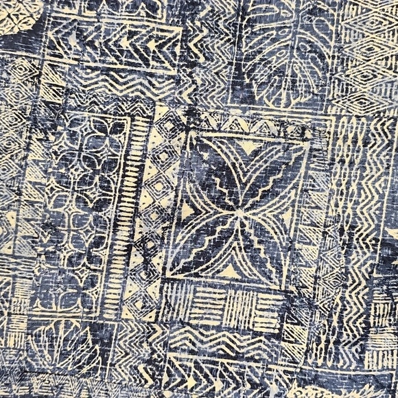 Mens Haggar Blue Print Patterned Short Sleeve Shirt Medium - Picture 3 of 5